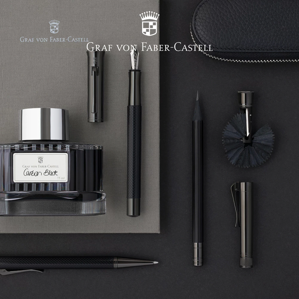 【Graf Von Faber-Castell】繩紋飾系列-黑爵士鋼珠筆 台灣伯爵 伯爵頂級精筆✿50B004